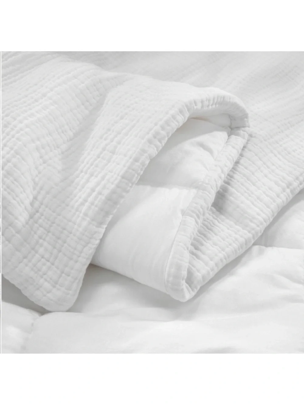 NWT Full/Queen Textured Chambray Comforter & Sham Set White - Casaluna